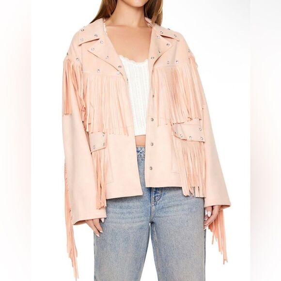 FRINGE FAUX SUEDE & GEM JACKET - Picture 1 of 8